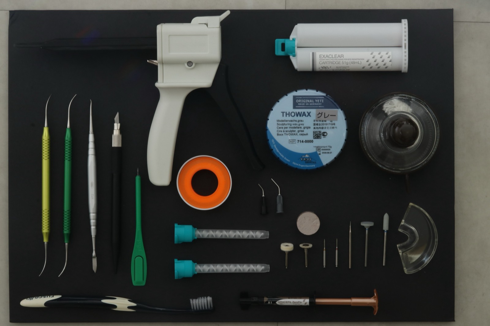 CR hands-on kit - ワックス、エバンスナイフ、THOWAX、EXACLEAR、研磨バー